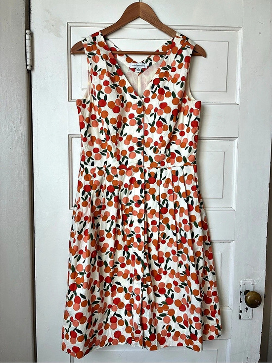 Emily And Fin Dresses & Skirts - Emily and Fin Orange Floral Midi Dress White & Red Like New
